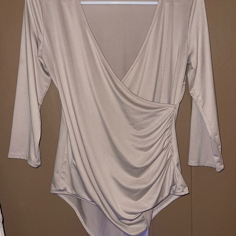 Elegant Cream Wrap Top